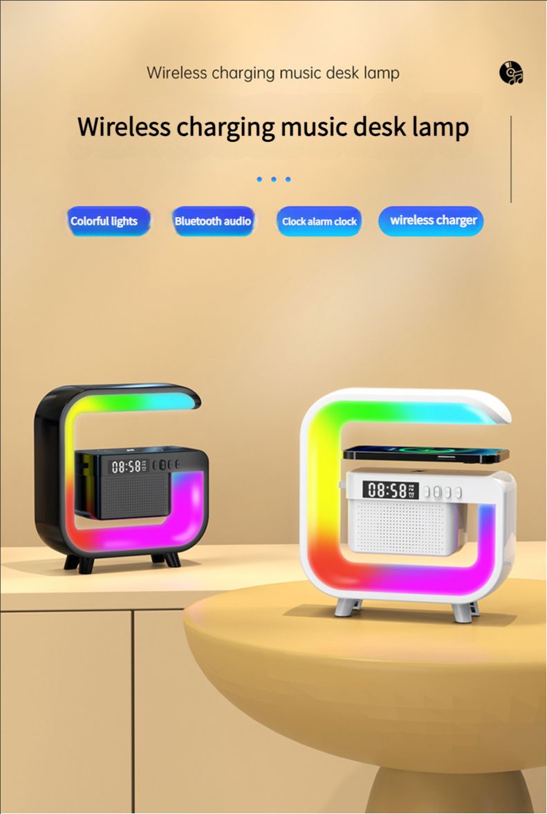 Cross border G2301 Bluetooth Speaker BT-3401 Atmosphere Light Wireless Charging Clock G63 Wireless Charger