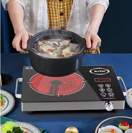 High-Quality Stainless Steel Portable Ceramic Induction Stove Cooker Infrared Electric Induction Cooktop 2200W Radiant Cooker ST-7840
