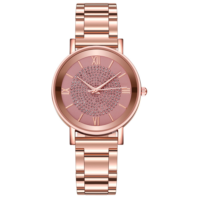 Ladies Watch Rose Gold Luxury Diamond Magnetic Bracklet Wristwatch for Women