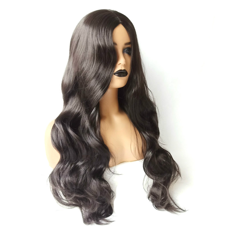 VEONAM Natural Black Long Wavy Synthetic Wigs For Black Women Natural Wave Wigs 26inch Heat Resistant Natural Wig