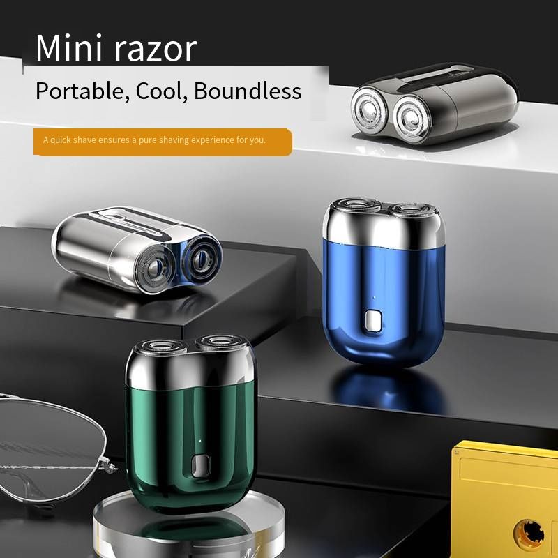 Mini Magnetic Electric Shaver for Men, Dual-head Detachable Shaving Device, IPX Waterproof Portable Razor, Rechargeable Compact Shaving Tool for Home Travel Daily Use