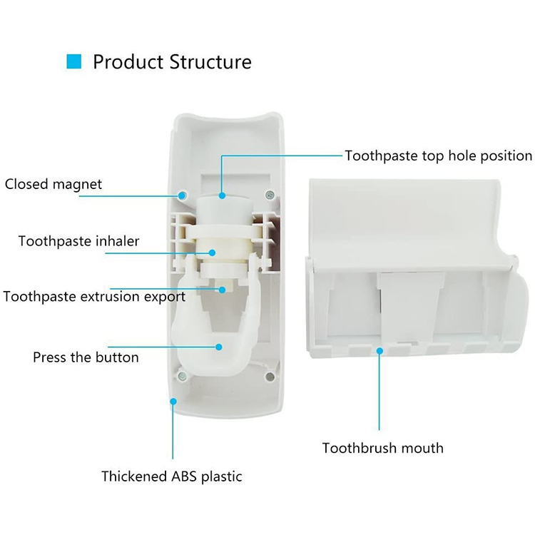 1 Set Automatic Toothpaste Squeezer Dispenser with 5 Toothbrush Holder Tooth Brush Wall Sucker Mount Bathroom Tools Accessories