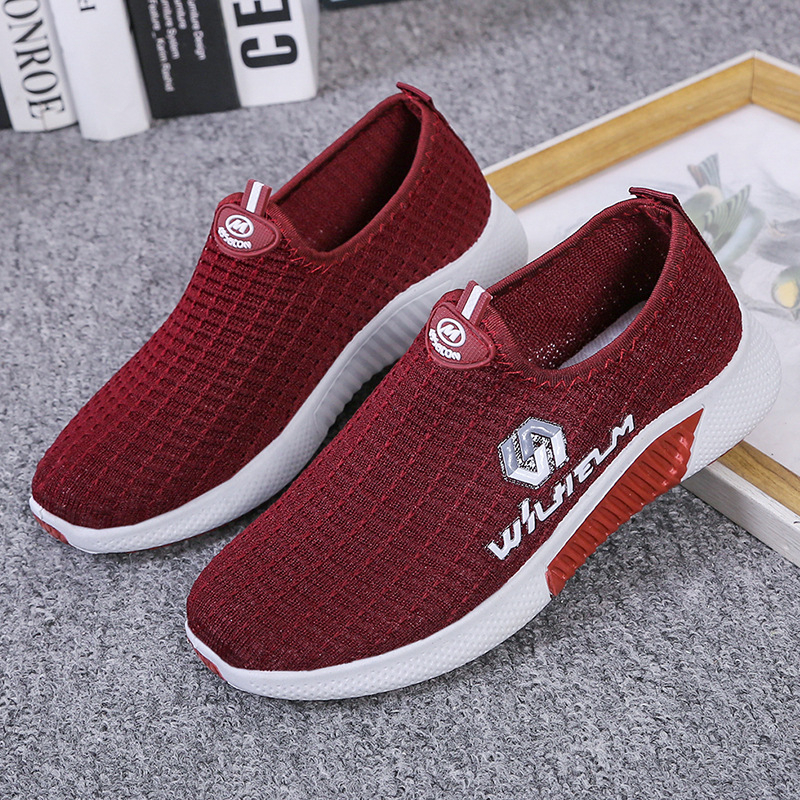 2105 Women Casual Shoes Fashion Breathable Walking Mesh Lace Up Flat Shoes Comfortable Sneakers