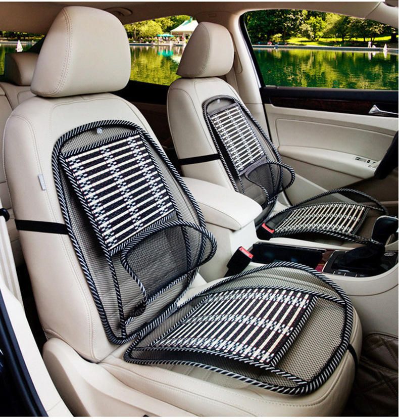 Natural Wood Beaded Seat Cover Massaging Cooling Cushion for Car Truck. Keeps The Back from Getting Sweaty While Driving. Makes Driving More Bearable and Less Painful On Long Trips