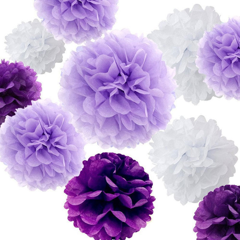 4 PCS Paper Pom Poms Decoration Paper Flower Hanging Rose Flower Balls DIY Paper Handmade Craft for Wedding,Baby Shower,Birthday,Party Decorations,Home Decor