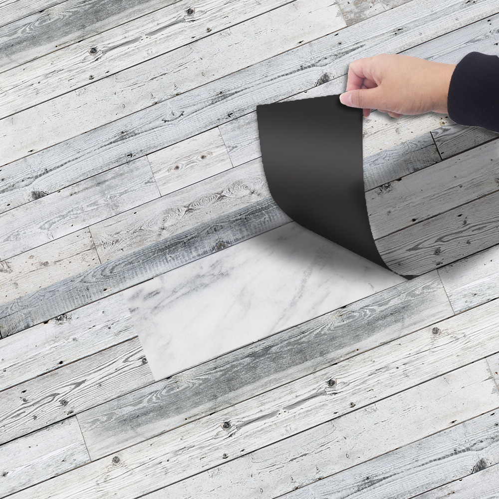 EWF009 Self-adhesive Floor Plank Stickers Renovation Wood Grain Retro Wall Stickers Waterproof For Kitchen Bathroom Home Decor