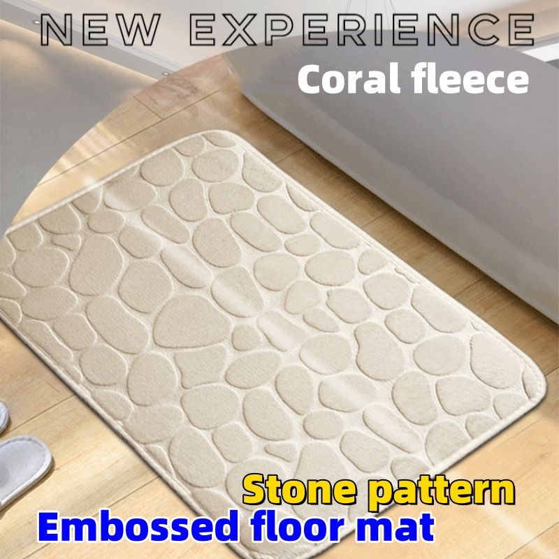 Coral velvet embossed pebble floor mat CRRSHOP home decor carpet free shipping