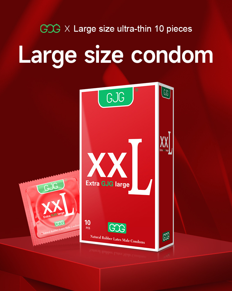 GJG 55mm Large Condom Large Condom Condom 10 Pack