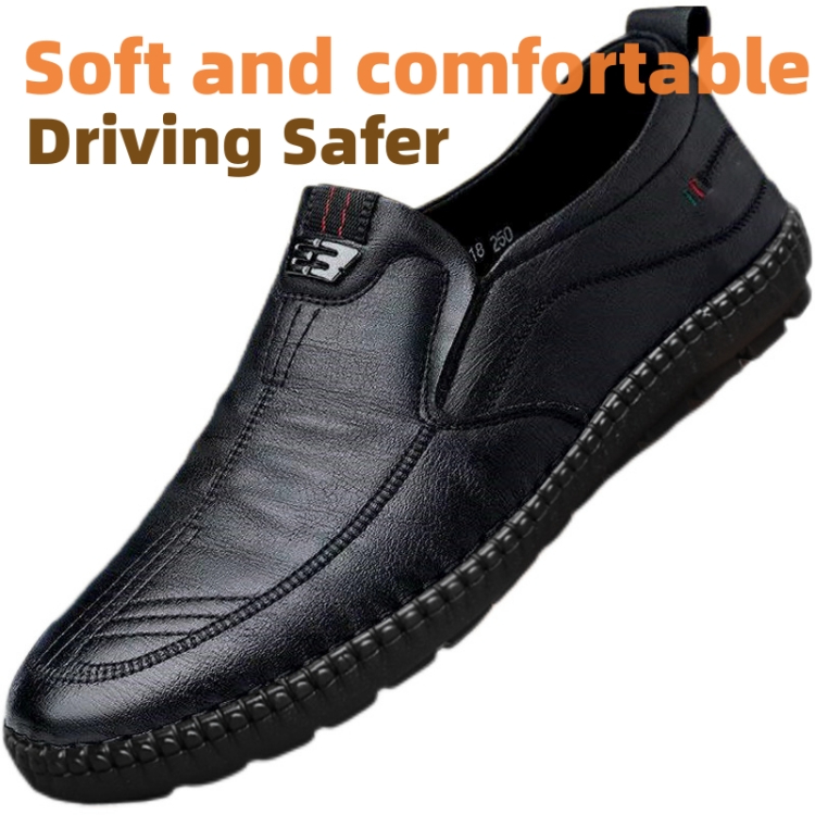 Men's business casual shoes black Driving shoe CRRSHOP free shipping best sell Men's leather shoes with soft soles, fashionable and casual bean shoes, trendy and fashionable men's leather shoes big size 39 40 41 42 43 44