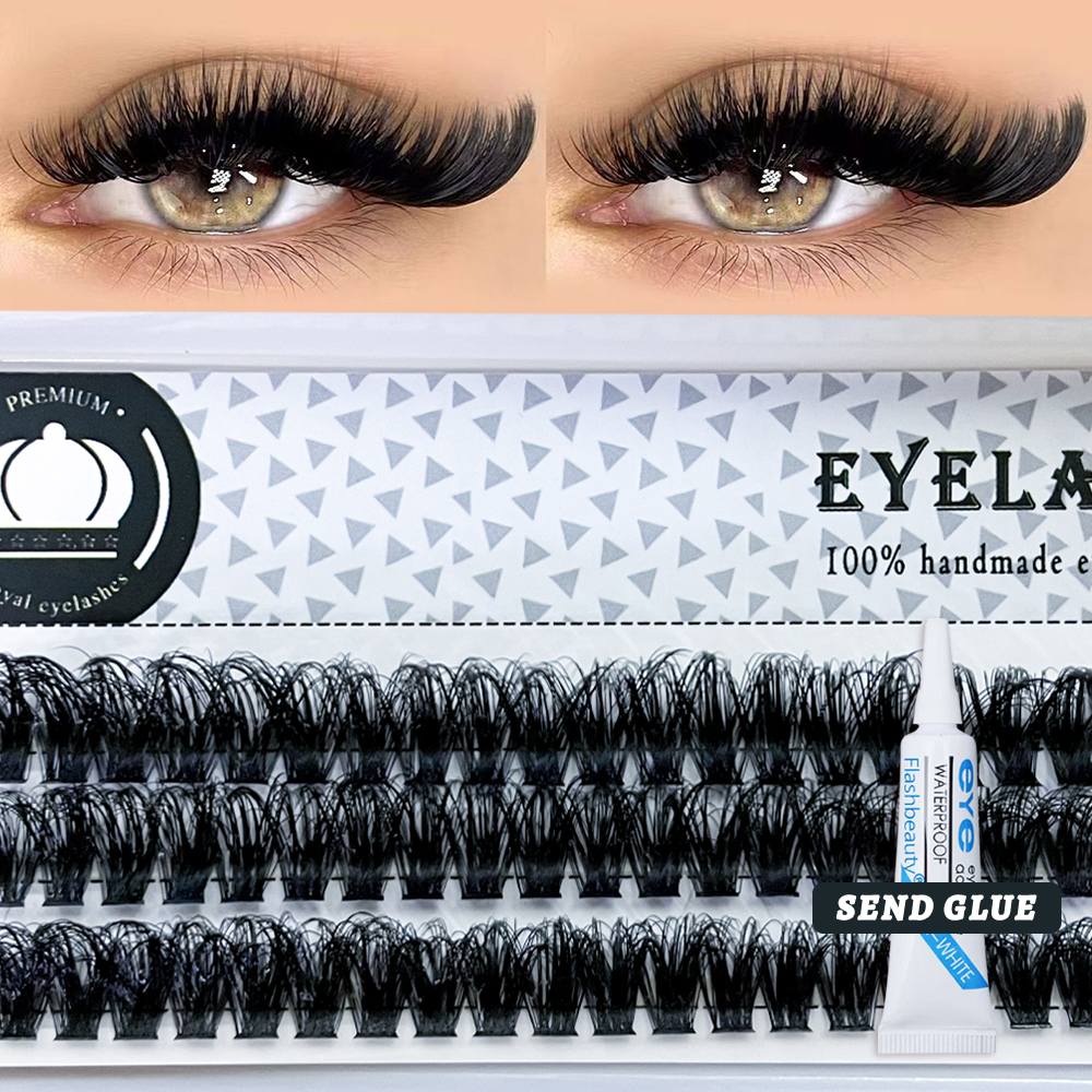 Lash Clusters,60D DIY Lash Extensions Eyelash Clusters,Volume Wispy Individual Lashes Soft&Comfortable Easy 3 Rows Of DIY False Eyelashes
