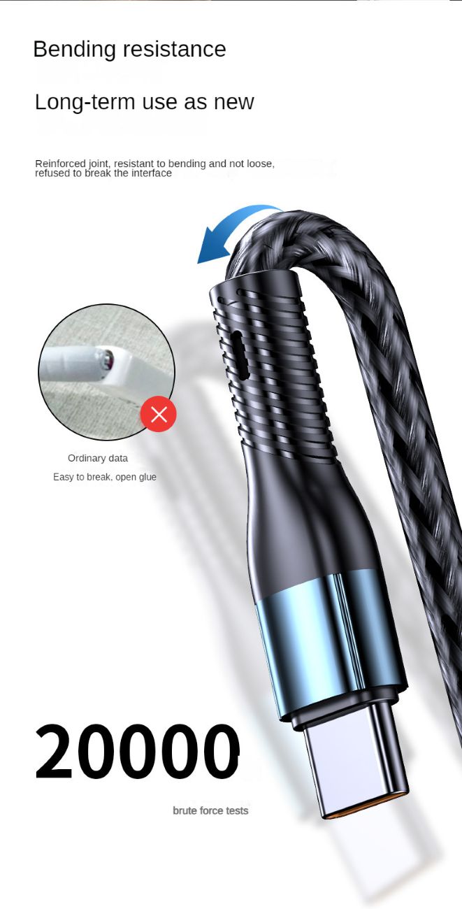 120W Charging Cable Data Cable Three-in-One Tpyec Super Fast Charge Vehicle-Mounted One-to-Three