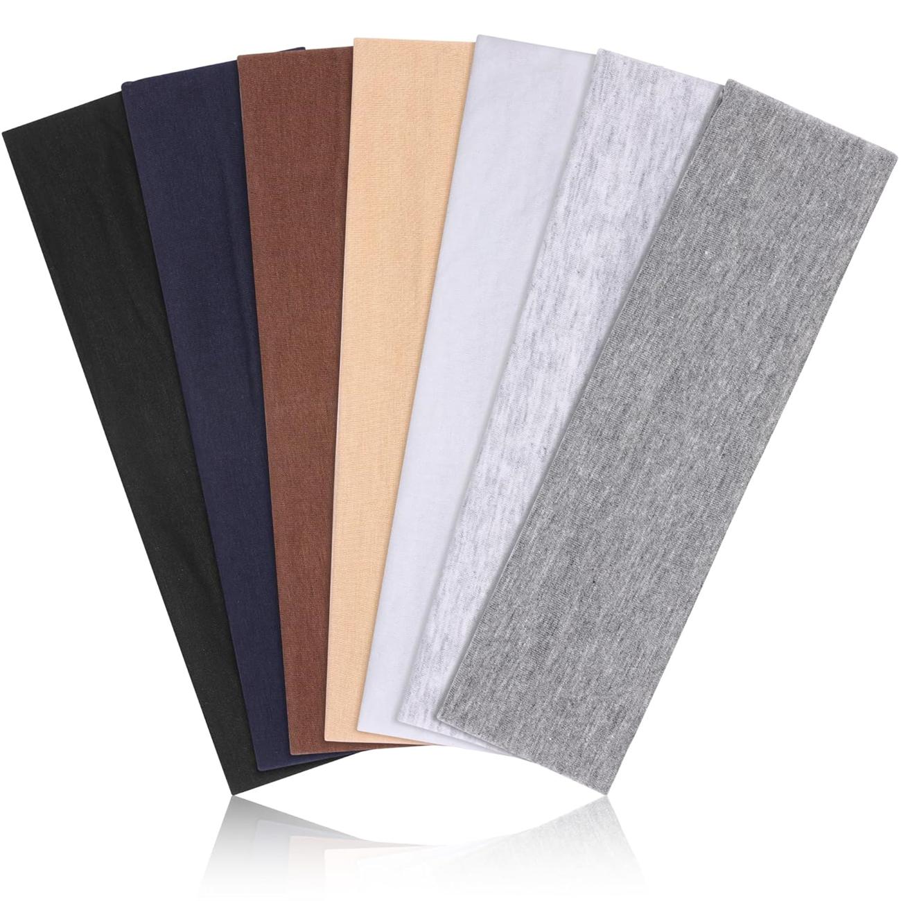 Headbands for Women Non Slip - Fashion Sports Hair Bands for Women's Hair, Soft Cotton Cloth Stretchy Headbands for Women for Workout Yoga Running