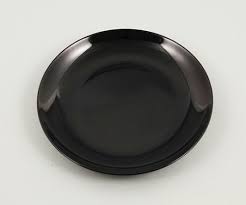 Black melamine plate Ceramic Dessert Plate Pottery Dish Plate 