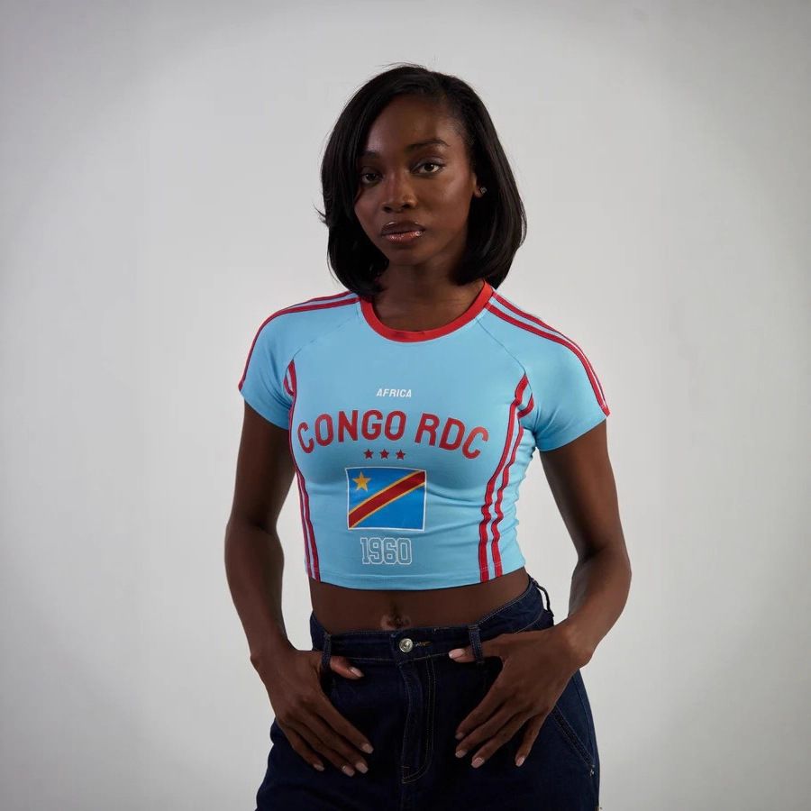 Summer New  Women Crew Neck Short Sleeve T-Shirt Quick Dry Breathable Fabric Flag & Letter Print Fashion Streetwear Casual Basic Top Suitable For Daily Outing Sports Travel Street Shooting