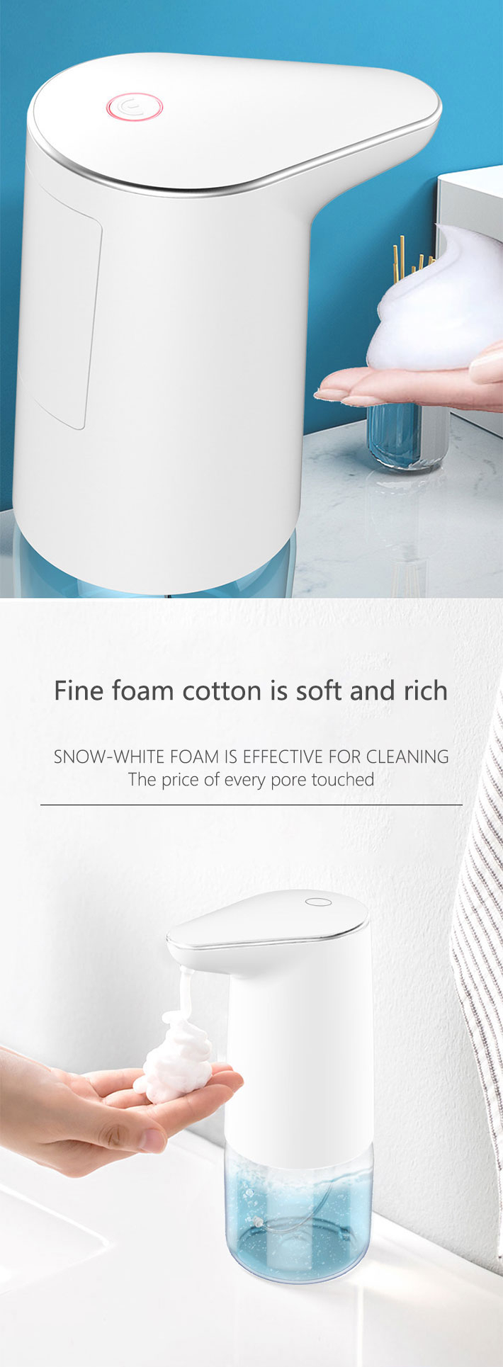 Automatic Soap Dispenser, 17Oz / 500ml Touchless Battery Operated Foaming Soap Dispenser, w/Adjustable Soap Dispensing Volume Control