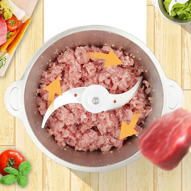  2L Meat Grinder Eco-friendly Large Capacity Stainless Steel Electric Meat Chopper for Home