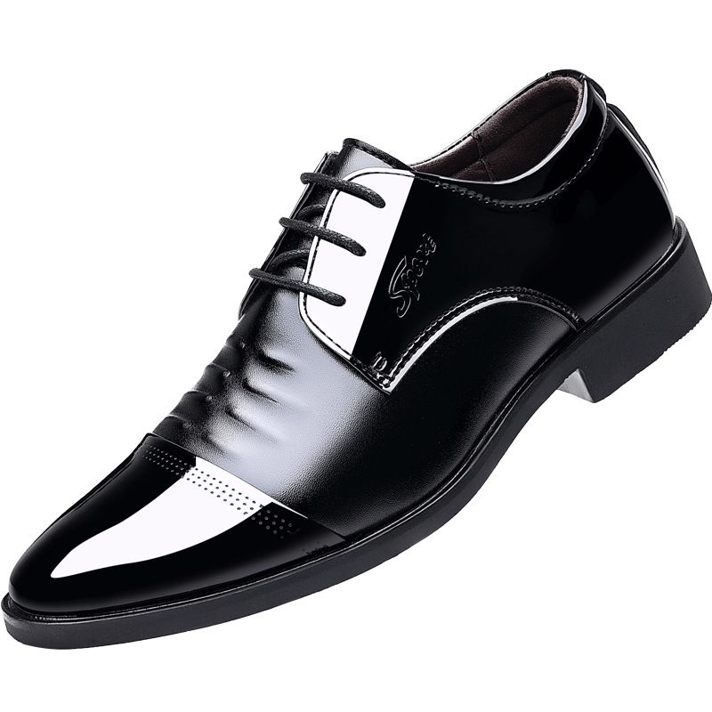 Glossy Patent Leather Men's Leather Shoes Business Pointed Formal Casual British Men's Shoes Wedding Plus Size Men's Shoes