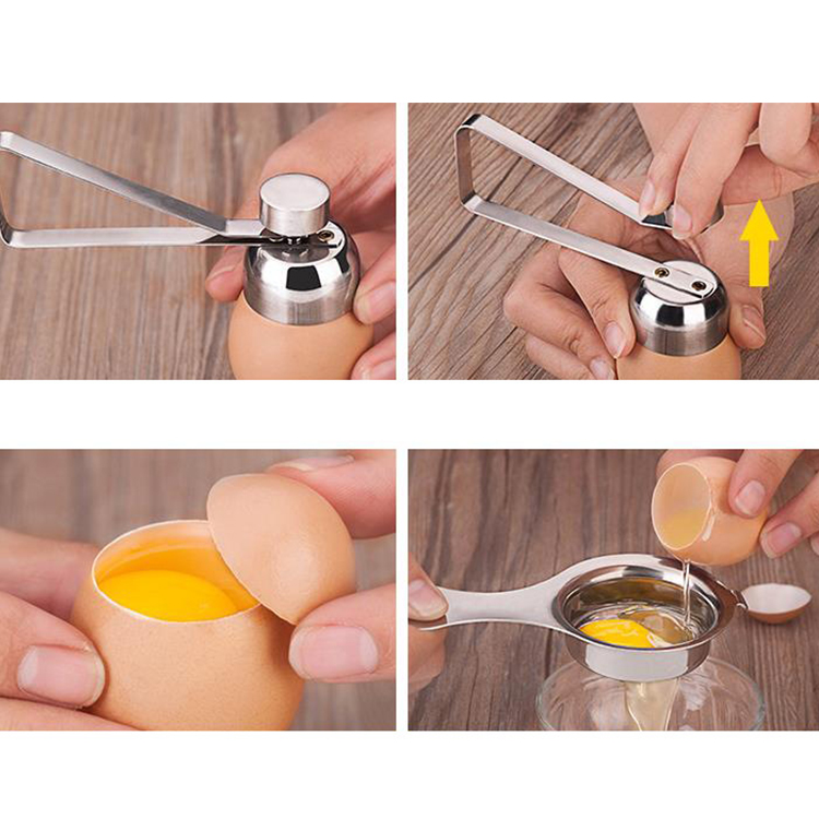 1Pack Egg Cracker Topper,Stainless Steel Egg Opener Eggshell Cutter Kitchen Remover Tool for Raw/Soft Hard Boiled Egg