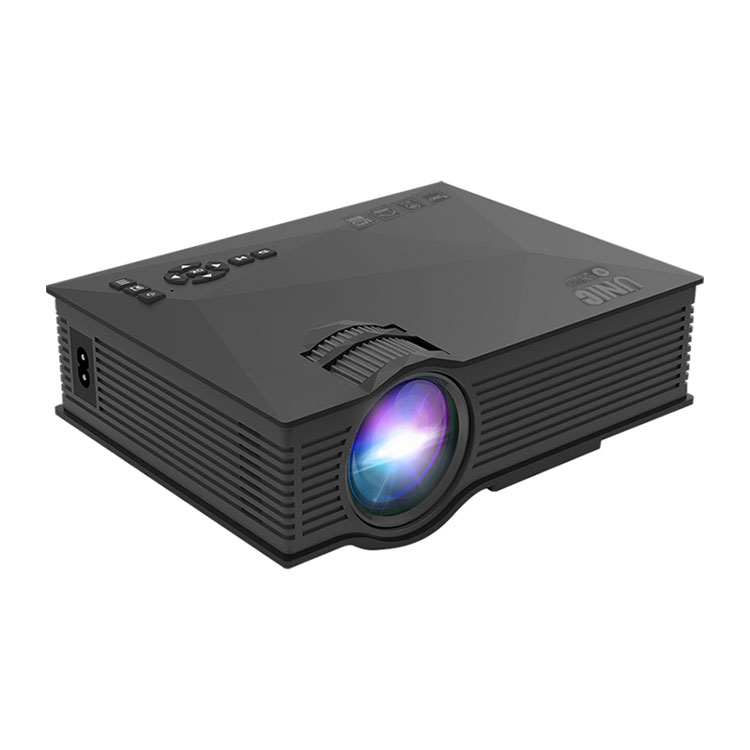 UC68 Native 800 x 480P Projector, 80 ANSI Lumens Projector for Outdoor Movies, TV Movie Projector, Indoor & Outdoor Entertainment with HDMI USB TF AV Interfaces