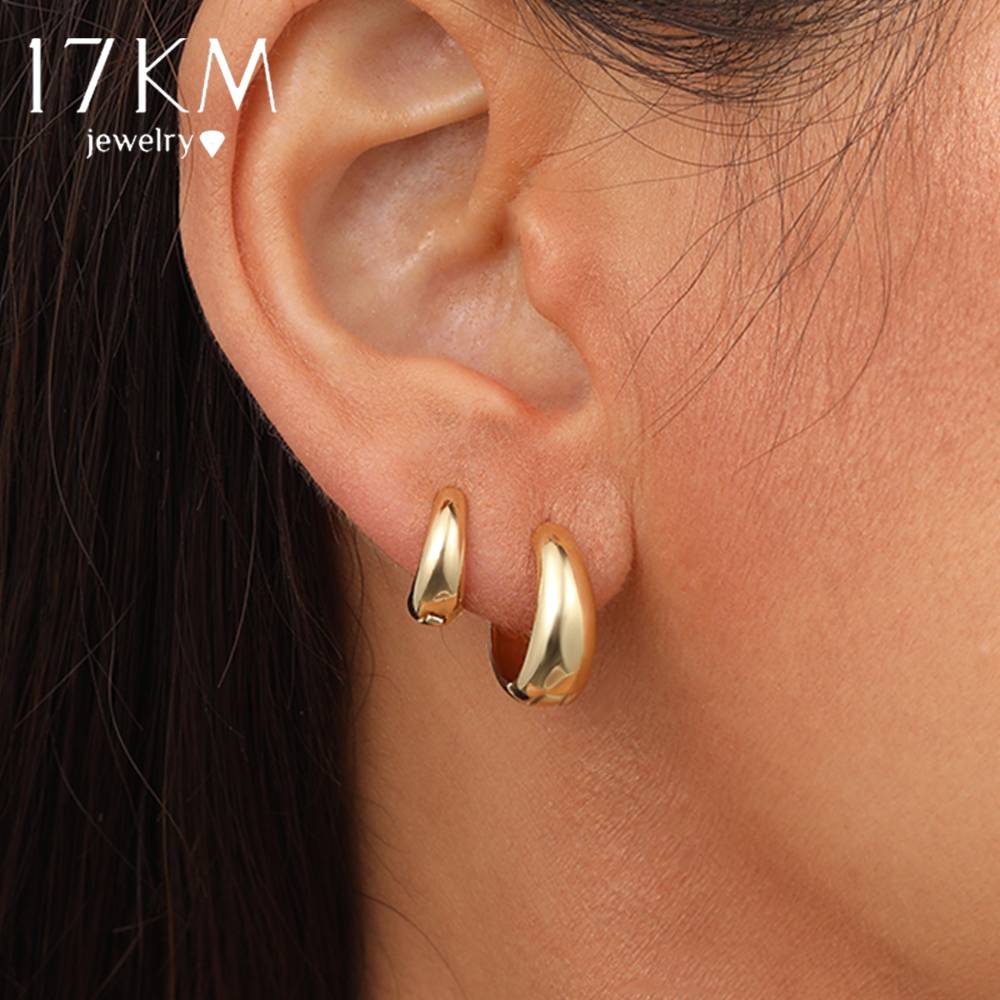 5791701 6pcs Vintage Gold Color Circle Hoop Earings Set for Women Girls Simple Water Drop Earring New Fashion Jewelry Party Gifts