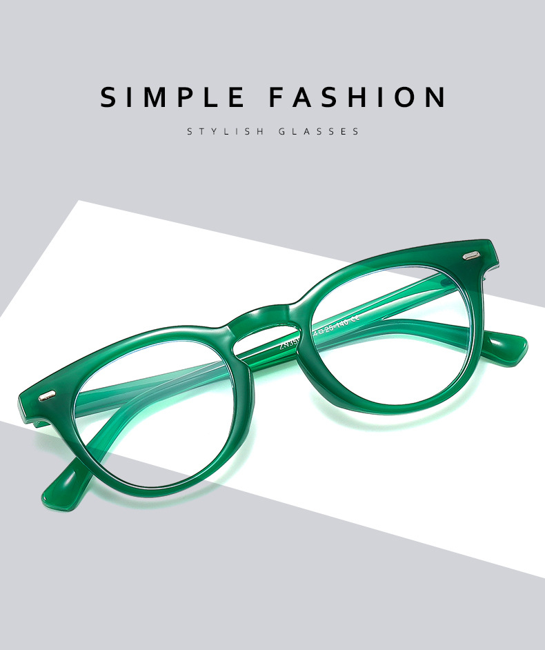 3595 New Trend Women Eyeglasses Anti-Blue Light Men Optical Computer Eye Glasses Vintage Round Plastic Glasses Frame Eye Wear