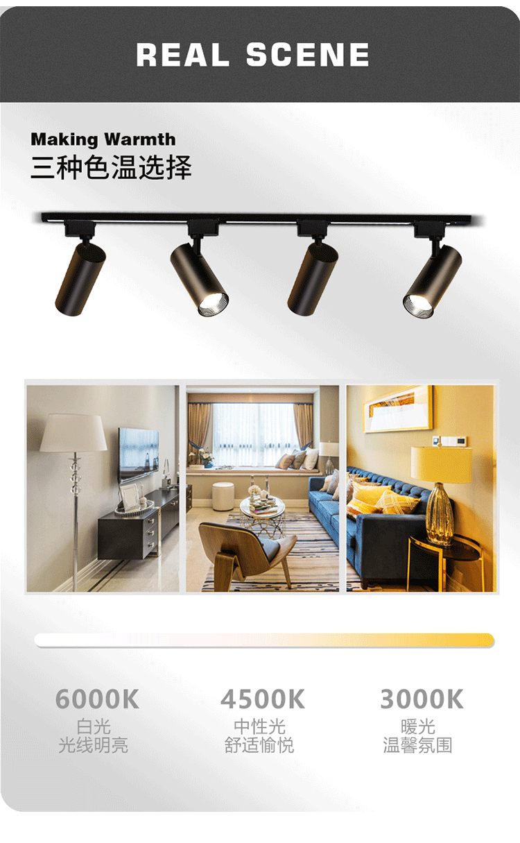 COB LED Track Lighting Rail Ceiling Spotlight 5000K Natural White Painted,Adjustable Ceiling Spotlight Fixture,ETL Listed, 2700K Soft White, Directional Accent Spot Light for Kitchen 