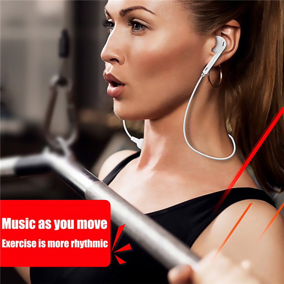 S6 Wireless Bluetooth Headset Sports Headphones 3D Stereo Built-In Microphone earphone