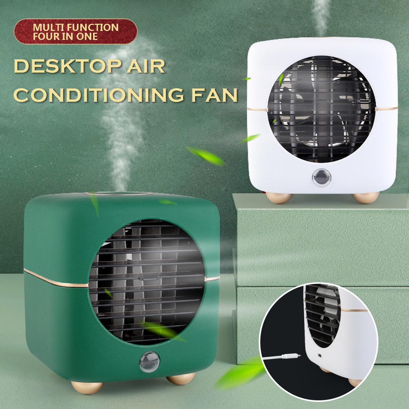 Desktop Natural Wind Mode Air Cooler Humidifying Spray Cooling Desktop Usb Small Fan Mini Water
