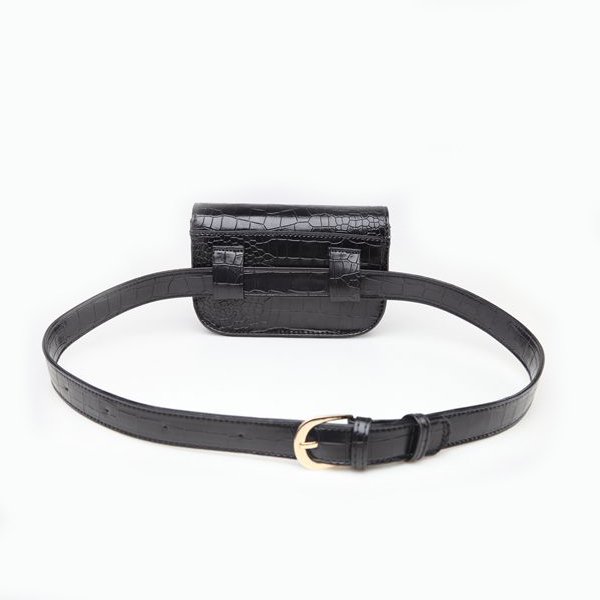 Vintage PU Leather Waist Bag Women Alligator Waist Pack Travel Belt Wallets Fanny Bags Ladies Fit 5.5 inches phones
