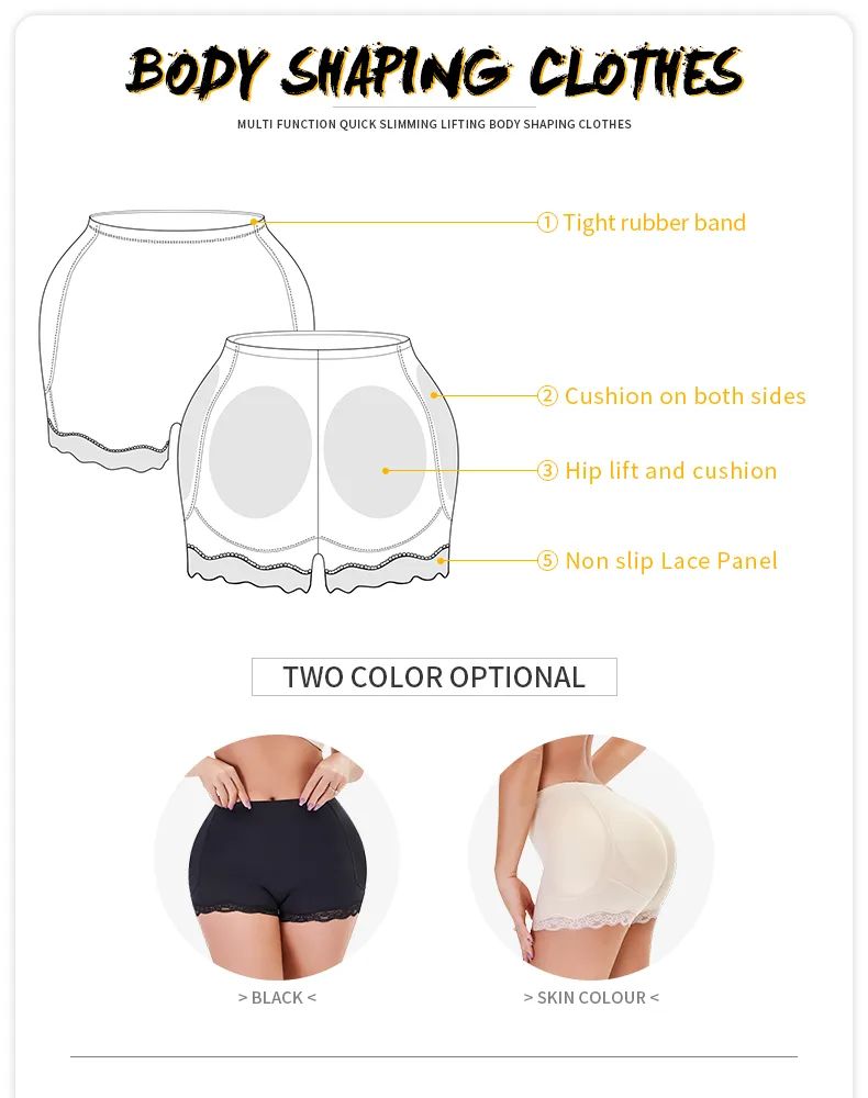 Women Butt Lifter Panty Fake Buttock Body Shaper Padded Underwear Lady Lift Bum High Waist Tummy Control Hip Panties