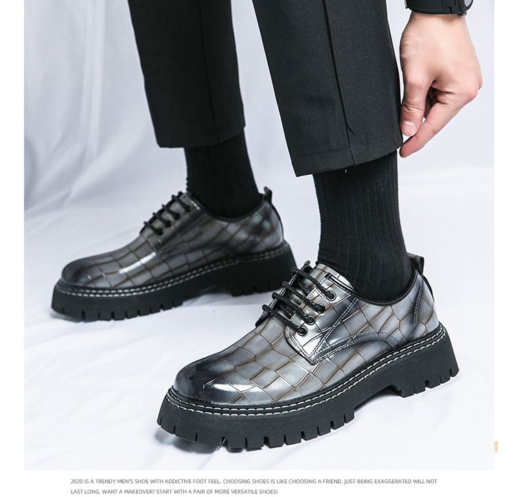 New men's thick-soled height-increasing club fashion shoes for Spring and Autumn 2025 cross-border large-sized men