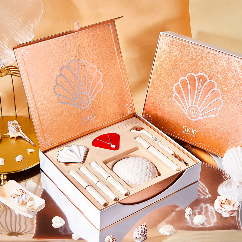NVNO Beads Wall Box Makeup Set Gift Box Holiday Gift Eyeshadow Lipstick Eight-piece Makeup Set
