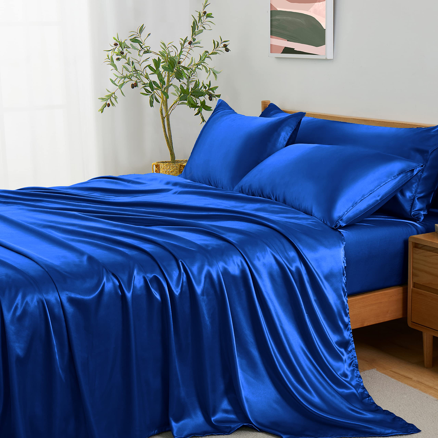 JT013-8 Twin XL Sheets 4pcs XL Twin Sheet Set Twin XL Fitted Sheet Extra Long Twin Sheets Soft & Long Lasting 100% Fine Brushed Microfiber Polyester
