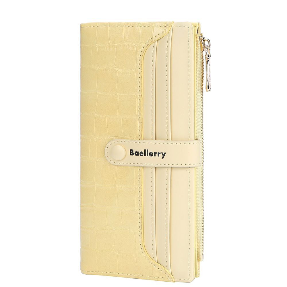 2369 Women's New Long Solid Color Wallet Multi-Card Slot Buckle Clutch