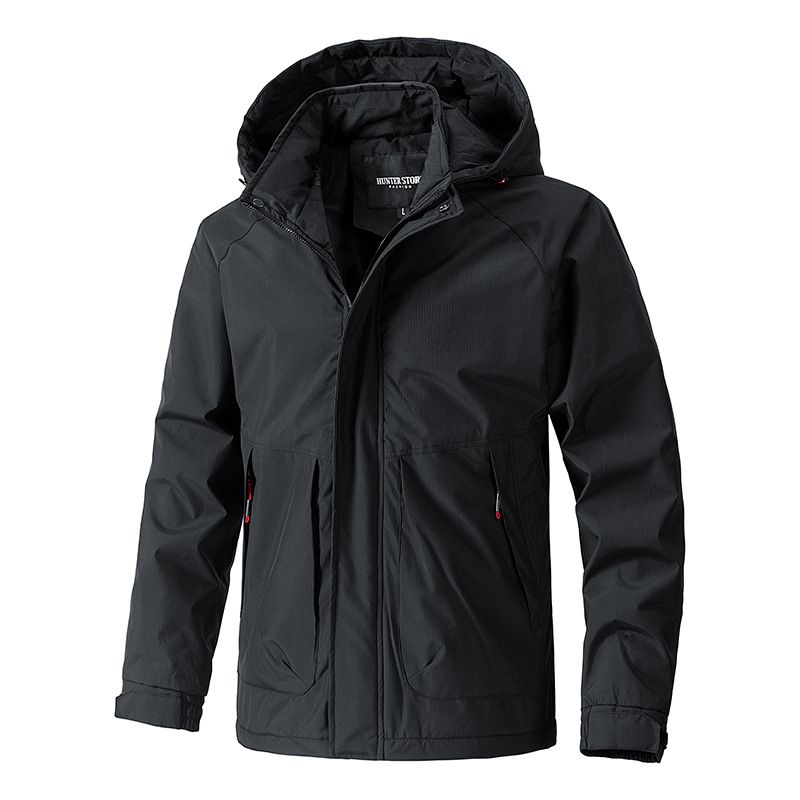 2025 Spring & Autumn New Men's Hooded Windbreaker, Outdoor Casual Mountaineering Jacket, Workwear Style Cross-Border Export Coat