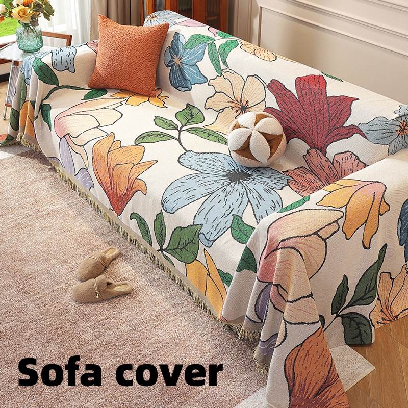 Cotton and linen multi purpose blanket，Sofa cover,90*90cm，90*150cm，90*180cm，90*210cm，90*240cm，180*130cm，180*180cm，180*230cm Printed sofa cushion cover cloth，Double sided sofa towel，Not fading,
