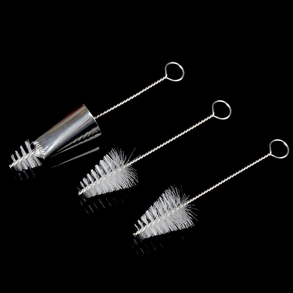 1pcs/5pcs, rolling head brush, cake decorating tube cleaning brush, 304 stainless steel and nylon fiber brush, baking tools, kitchen gadgets, kitchen accessories