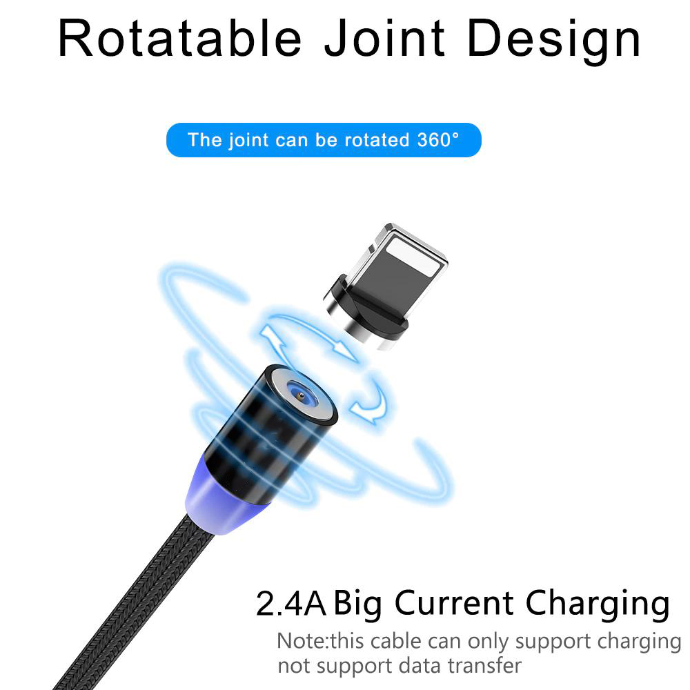 1m LED Magnetic USB Cable Fast Charging Type C Cable Magnet Charger Data Charge Micro USB Cable Mobile Phone Cable USB Cord