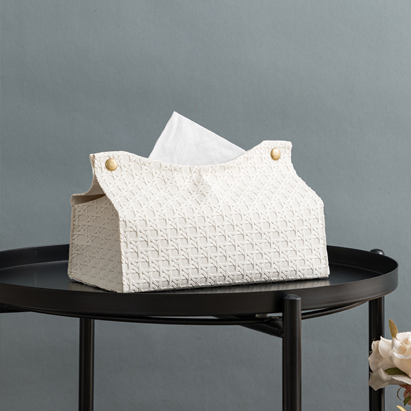 PU Leather Car Home Rectangle Shaped Tissue Box Fashion Elegant Household living Room Desktop Towel Napkin Tissue Holder

