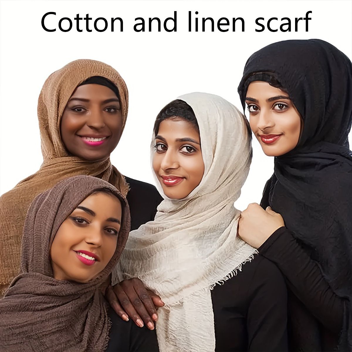 Cotton and hemp scarf women's gauze scarf new solid color scarf summer sunscreen breathable shawl retro coarse edge silk scarf M8901