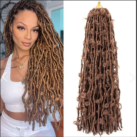 Obaasima Strands Butterfly Locs Crochet Hair Long Faux Locs Crochet Braids Pre looped Distressed Butterfly Burgundy Soft Locs Crochet Dreadlocks Hair Extensions (27#)