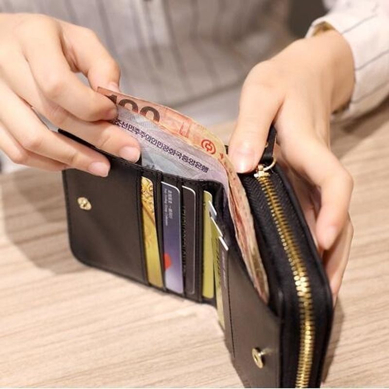 Women Short Wallets PU Leather Female Plaid Purses Nubuck Card Holder Wallet