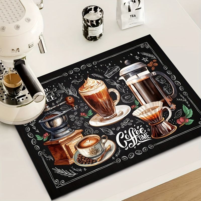Diatom mud coffee machine mat, dirt resistant, wear-resistant, easy to clean, dining table insulation mat, tableware mat, kitchen drain mat 