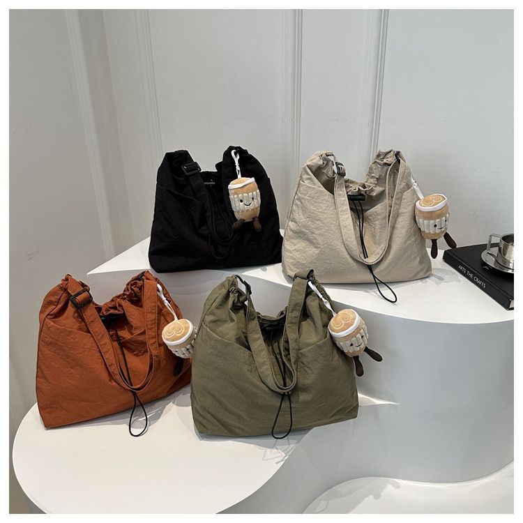 Drawstring Zipper Crossbody Bag, Large Capacity Tote Bag, Casual Shoulder Bag, Versatile Daily Commute Sports Bag for Women
