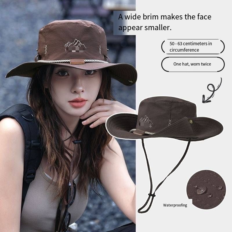 Unisex Western Cowboy Hat Outdoor Camping Hiking Sunshade Hat Breathable Casual Workwear Fisherman Caps for Men Women