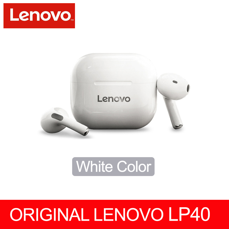 NEW Original Lenovo LP40 TWS Wireless Earphone Bluetooth 5.0 Dual Stereo Noise Reduction Bass Touch Control Long Standby 230mAH

