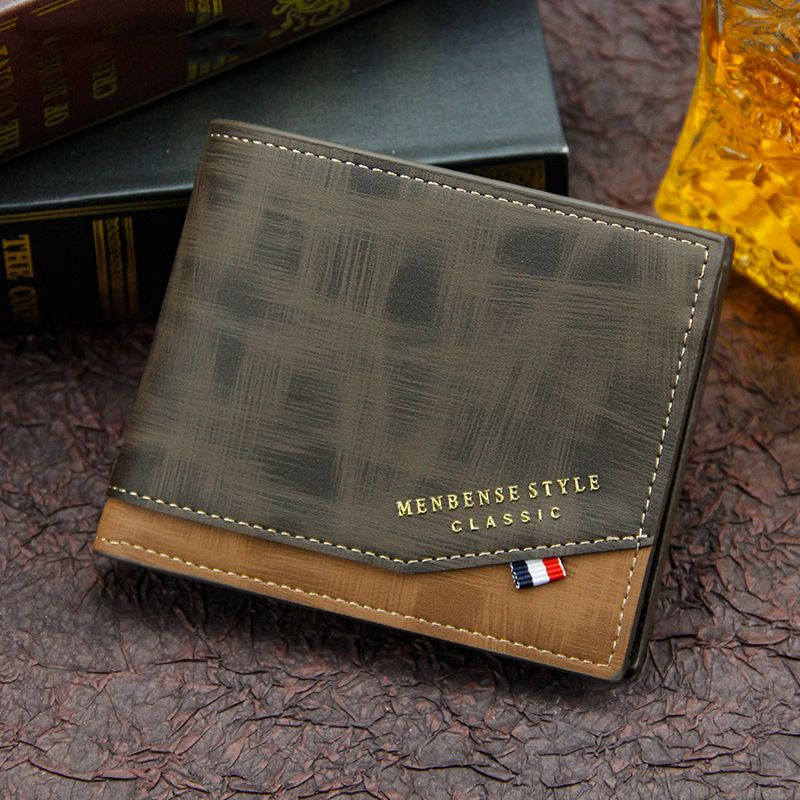 Men's Wallet Leather Bifold Wallets, Faux Leather Wallet Card Cases Multiple Slots for Credit Cards ID License Photo Holder Purse
