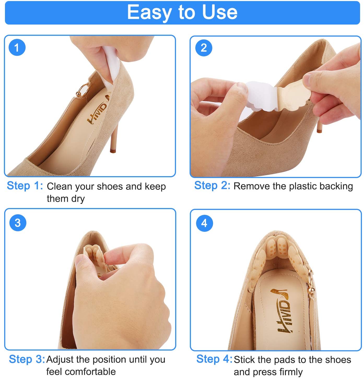 1 Pairs Heel Cushion snugs Inserts Shoe Pads for Loose Shoes Too Big Inserts Grips Liners Heel Blister Protectors for Women Men