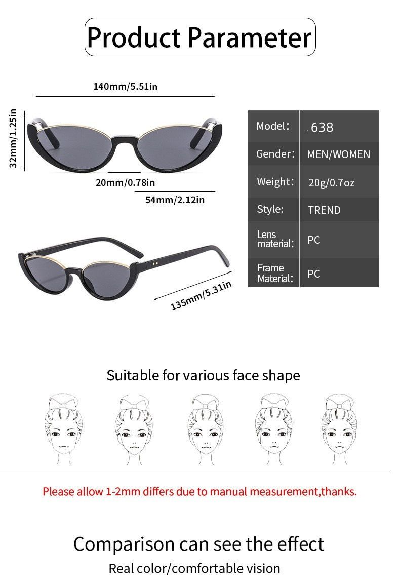 New Cat Eye Sun INS Glasses Simple and Avant garde Sunglasses