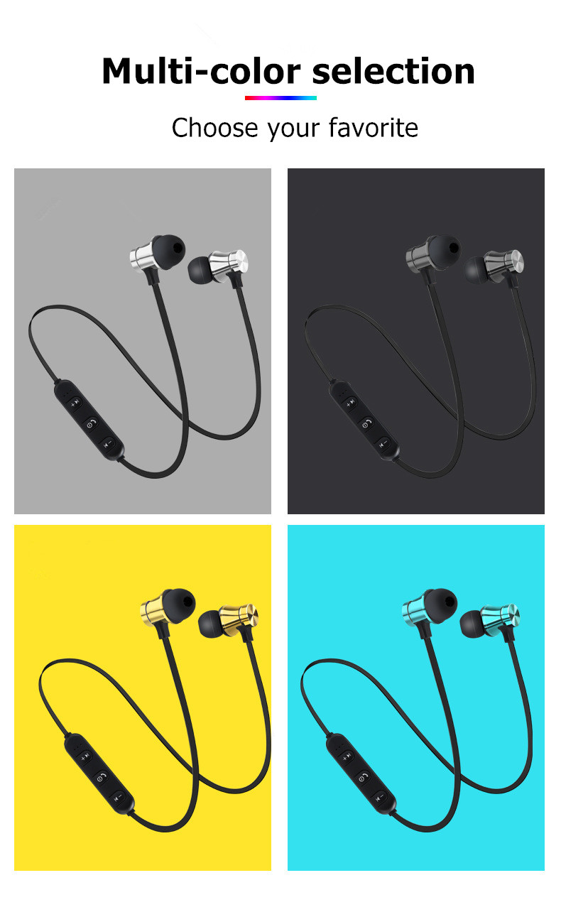 Magnetic Wireless Bluetooth Earphones Music Headset Phone Neckband Sport Earbuds Earphone With Mic For All Phone